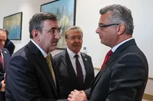 KKTC Cumhurbaşkanı Erhürman, Cumhurbaşkanı Yardımcısı Yılmaz'ı Kabul Etti