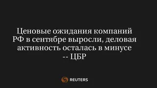 Ценовые ожидания компаний РФ в сентябре выросли, деловая активность осталась в минусе -- ЦБР