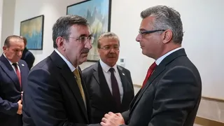 KKTC Cumhurbaşkanı Erhürman, Cumhurbaşkanı Yardımcısı Yılmaz'ı Kabul Etti