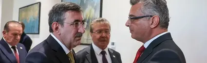 KKTC Cumhurbaşkanı Erhürman, Cumhurbaşkanı Yardımcısı Yılmaz'ı Kabul Etti