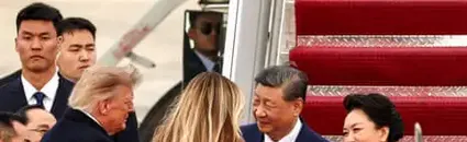Trump Greets Xi Jinping at Plane as Chinese Leader Arrives for State Visit