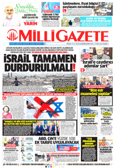 MİLLİ GAZETE 12 Ekim 2025 gazete manşeti