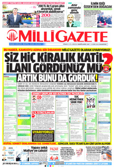 MİLLİ GAZETE 13 Ekim 2025 gazete manşeti