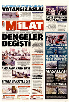 MİLAT 13 Ekim 2025 gazete manşeti