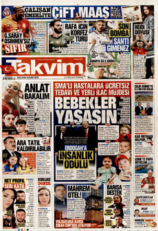 TAKVİM 27 Kasım 2025 gazete manşeti