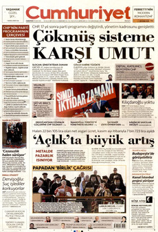 CUMHURİYET 29 Kasım 2025 gazete manşeti