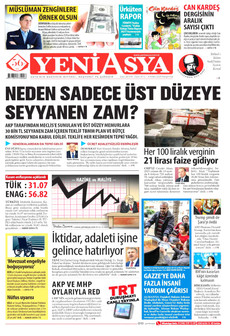 YENİ ASYA 4 Aralık 2025 gazete manşeti