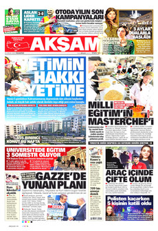 AKŞAM 22 Aralık 2025 gazete manşeti