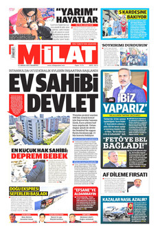 MİLAT 22 Aralık 2025 gazete manşeti