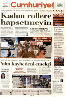 CUMHURİYET 2 Ocak 2026 gazete manşeti