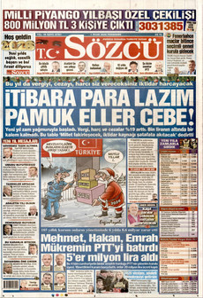 SÖZCÜ 1 Ocak 2026 gazete manşeti