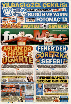 FOTOMAÇ 1 Ocak 2026 gazete manşeti