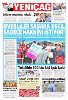 YENİÇAĞ 29 Aralık 2025 gazete manşeti