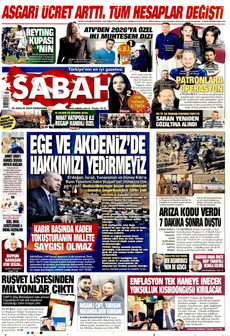 SABAH 25 Aralık 2025 gazete manşeti