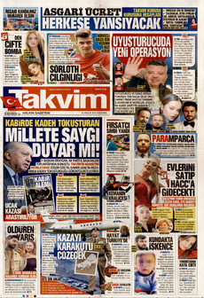 TAKVİM 25 Aralık 2025 gazete manşeti