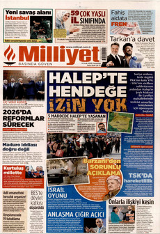 MİLLİYET 8 Ocak 2026 gazete manşeti