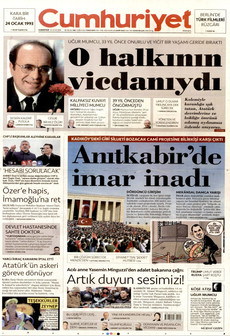 CUMHURİYET 24 Ocak 2026 gazete manşeti