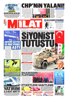 MİLAT 24 Ocak 2026 gazete manşeti