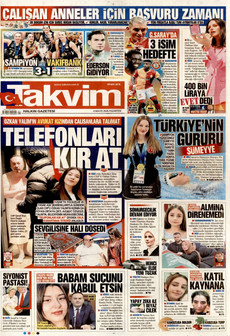 TAKVİM 4 Mayıs 2026 gazete manşeti