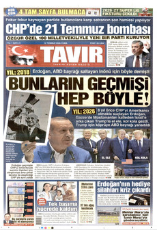 TAVIR GAZETESİ 10 Temmuz 2026 gazete manşeti
