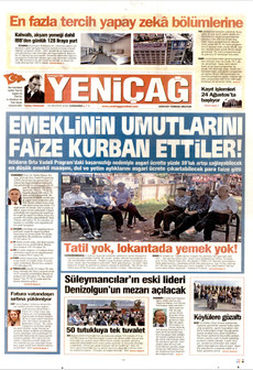 YENİÇAĞ 19 Ağustos 2026 gazete manşeti