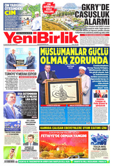 YENİBİRLİK 29 Ağustos 2026 gazete manşeti