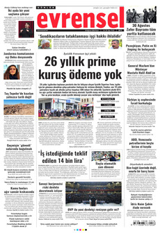 EVRENSEL 30 Ağustos 2026 gazete manşeti