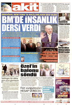 YENİ AKİT 23 Eylül 2026 gazete manşeti